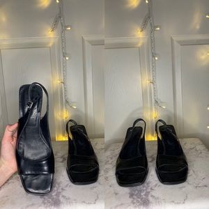 COACH open toe black heels